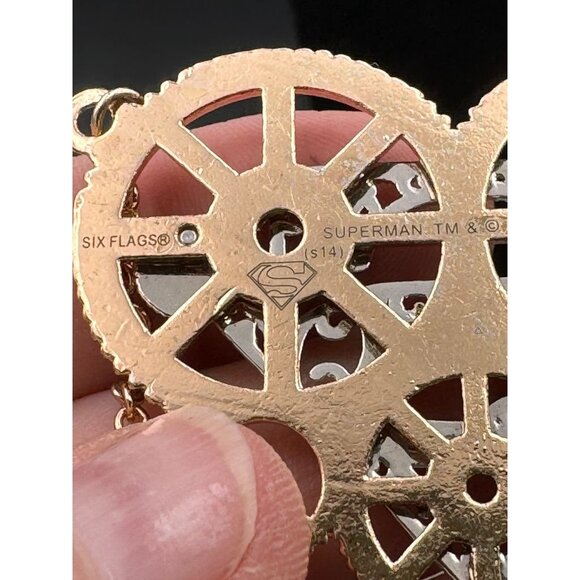 Steampunk Superman Gear Pendant Necklace - Picture 4 of 5